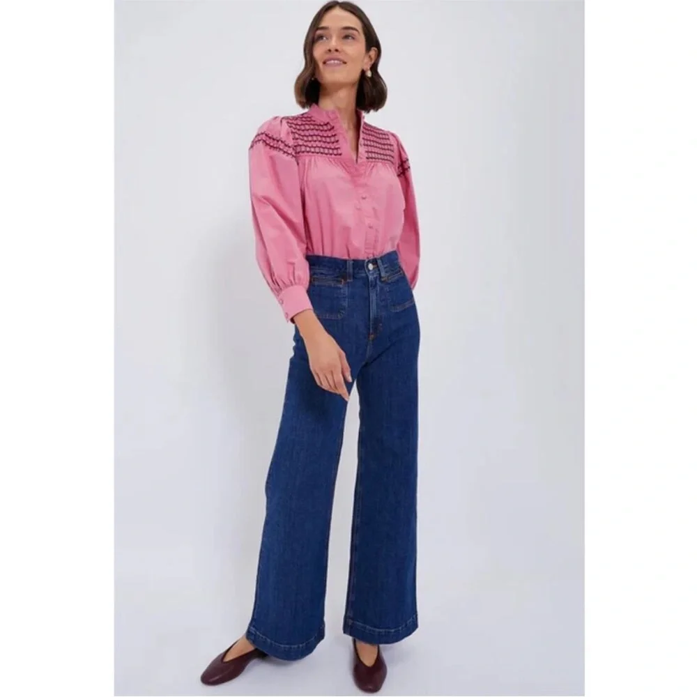 NWT Jeanerica Roma High Waisted Wide Leg Two Weeks Blue Jeans 24 Tuckernuck